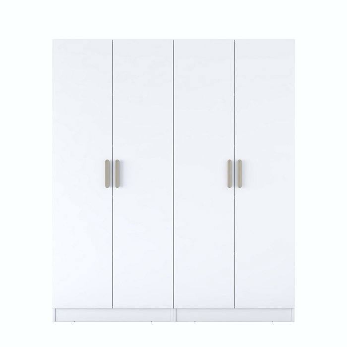 Hanah Home Armario Blanco con Estanterías Hanah Home Armario Blanco con Estanterías